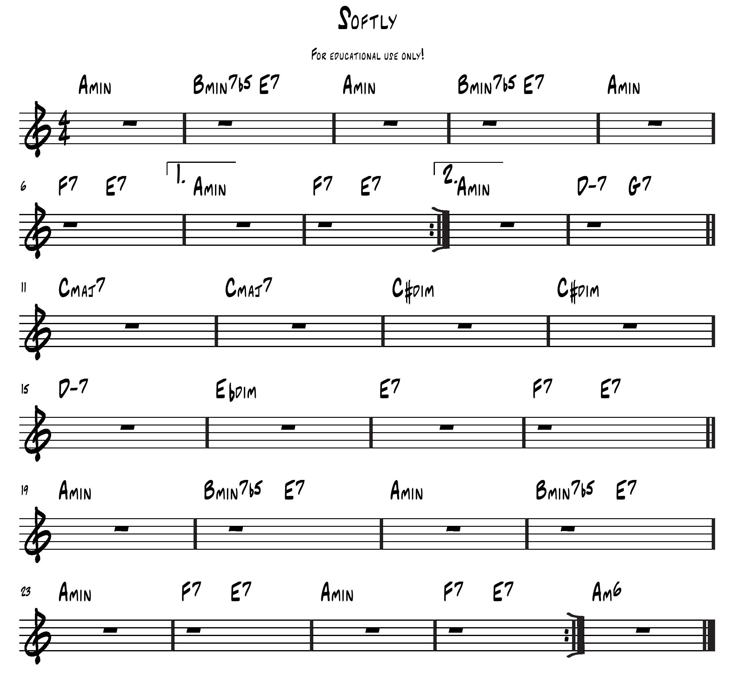 Softly As A Morning Sunrise Chord Chart Guitar Kitchen