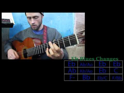 Eb Jazz Blues Backing Track (100bpm - Acoustic Jazz Guitar)